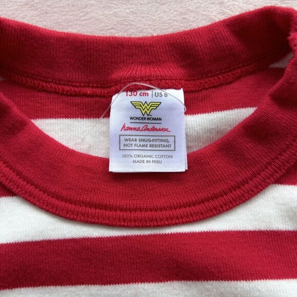 HA DC Wonder Woman Long John PJ Set Organic Cotton Size 130 (8) - Picture 3 of 6